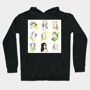 fashion illustration watercolor Hoodie